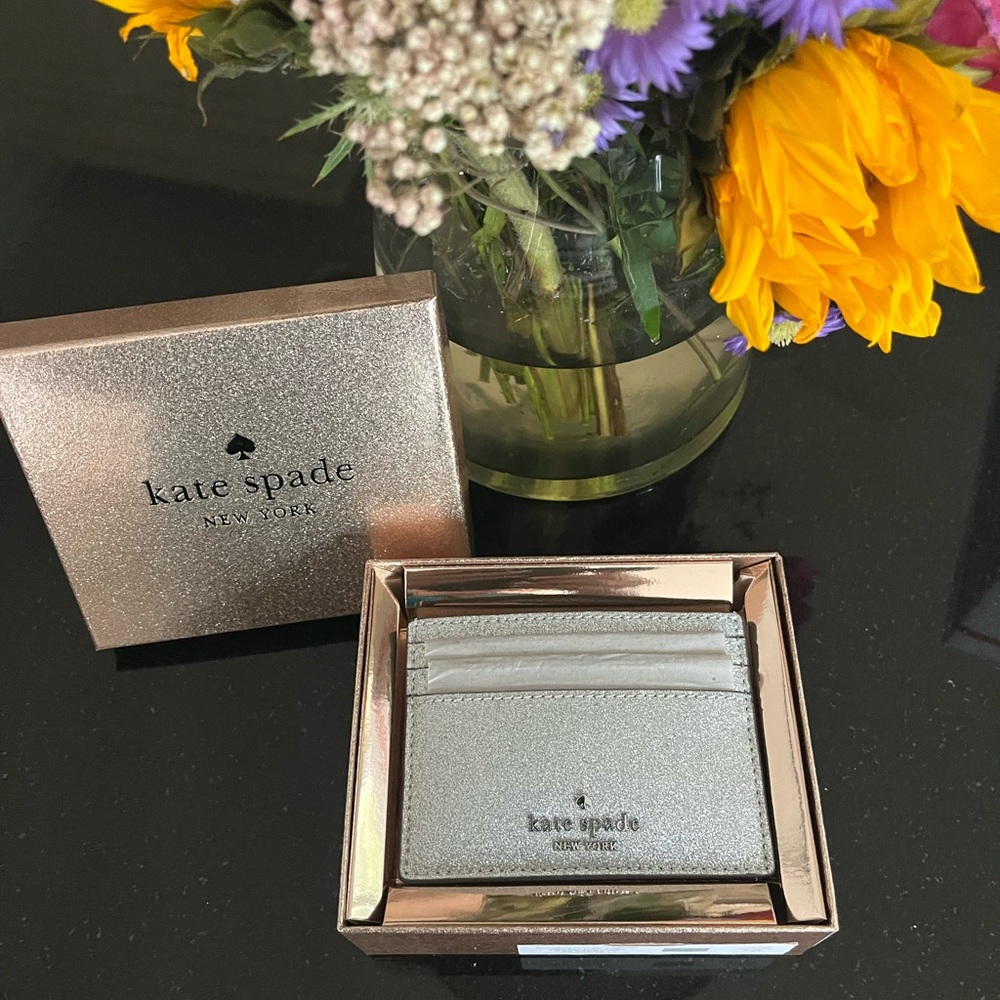 Kate Spade ♠️ NWT Glitter Slim Cardholder